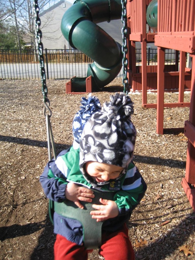 The swing always gets a laugh