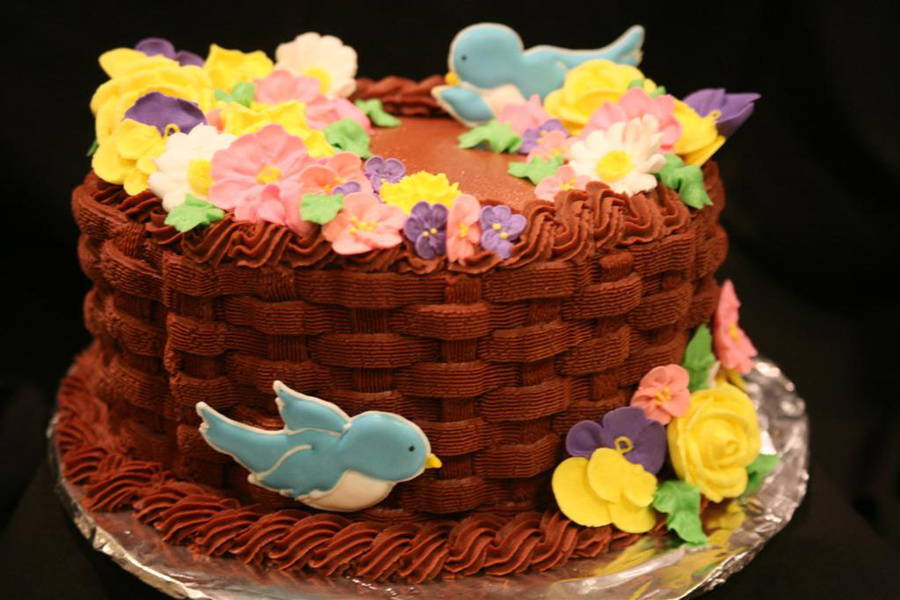 Flower basket cake