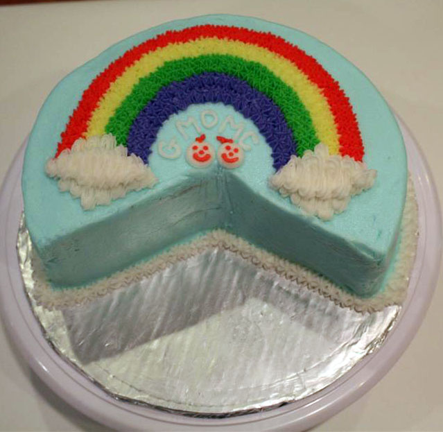Rainbow cake… repurposed!